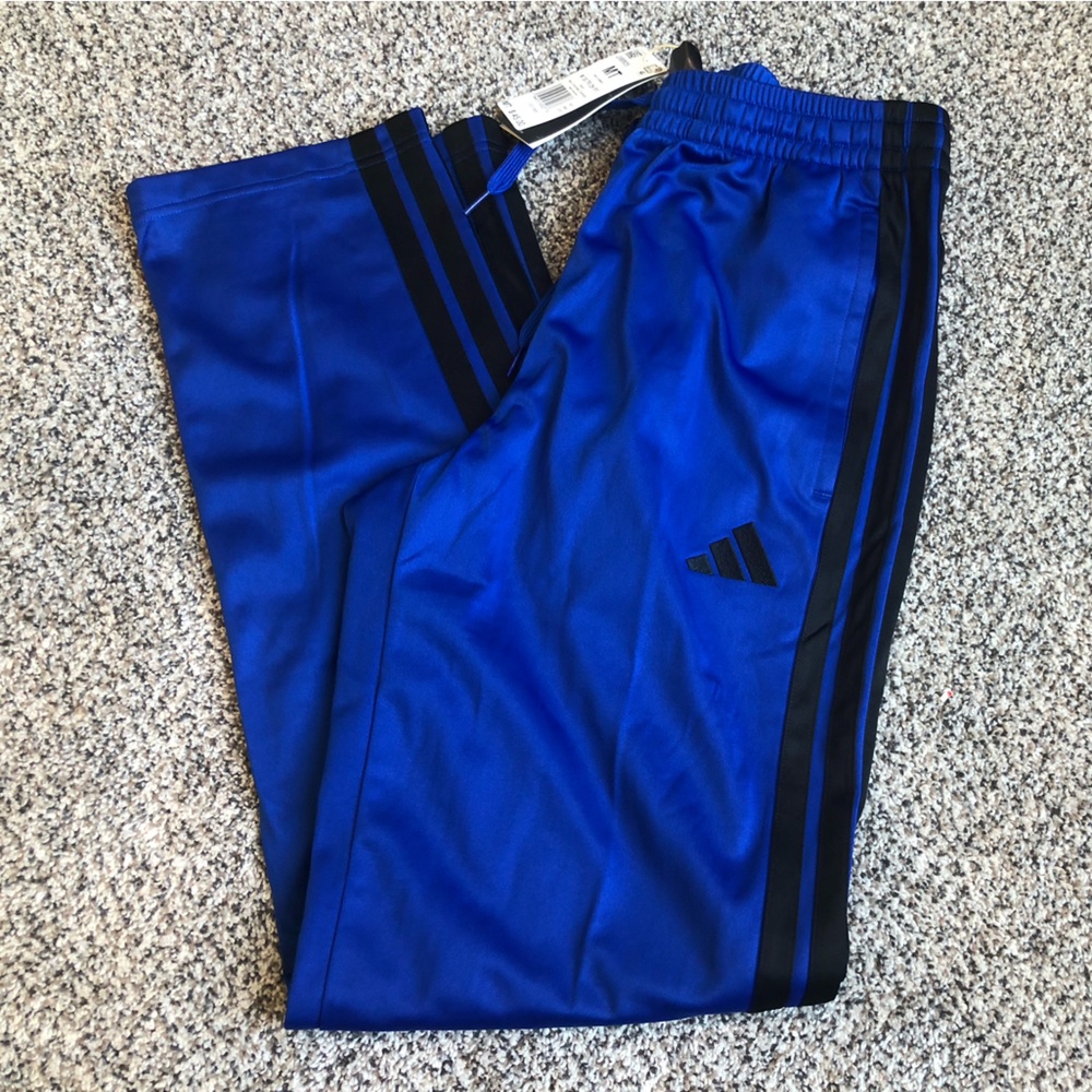 adidas Men’s Royal Blue Black Track Pants - Medium Tall